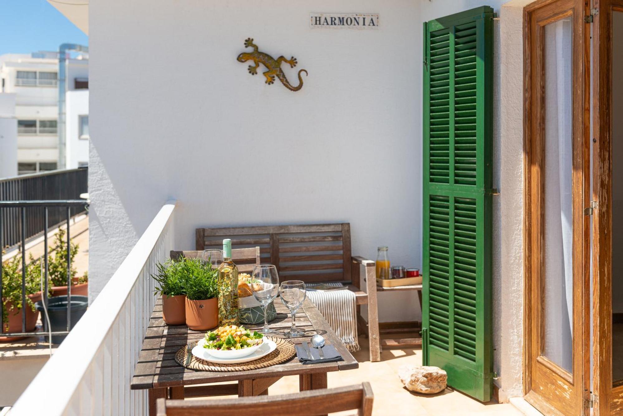 New! Apartment Harmonia, Front Sea View, Cala Marsal Beach 300M Puerto Colom Exterior foto